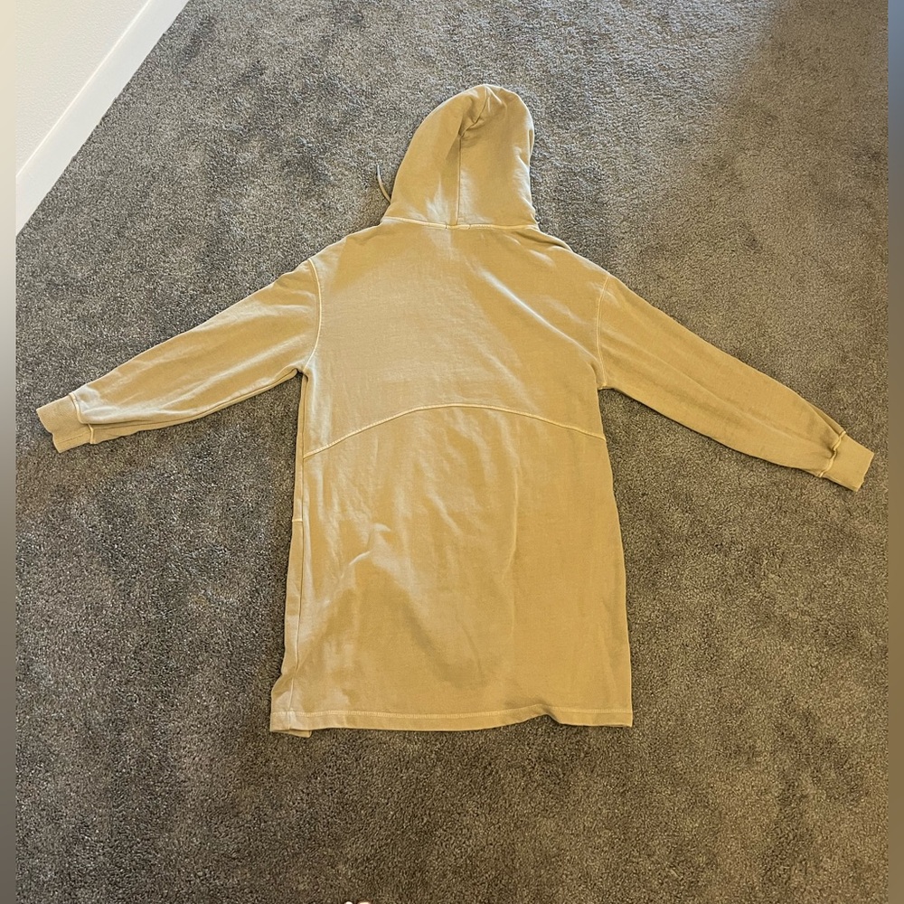 7 For All ManKind Tan Hooded Sweatshirt Dress - Picture 3 of 4